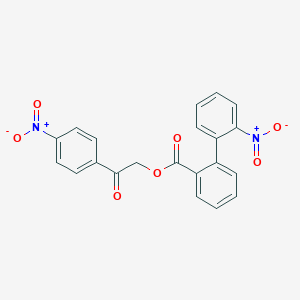 molecular formula C21H14N2O7 B394794 2-{4-Nitrophenyl}-2-oxoethyl 2'-nitro[1,1'-biphenyl]-2-carboxylate 