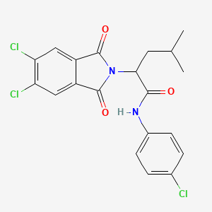molecular formula C20H17Cl3N2O3 B3947953 N-(4-chlorophenyl)-2-(5,6-dichloro-1,3-dioxo-1,3-dihydro-2H-isoindol-2-yl)-4-methylpentanamide 