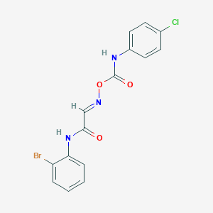 molecular formula C15H11BrClN3O3 B394796 N-(2-bromophenyl)-2-({[(4-chloroanilino)carbonyl]oxy}imino)acetamide 