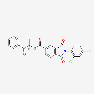 molecular formula C24H15Cl2NO5 B3947965 1-oxo-1-phenylpropan-2-yl 2-(2,4-dichlorophenyl)-1,3-dioxo-2,3-dihydro-1H-isoindole-5-carboxylate 