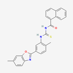 molecular formula C27H21N3O2S B3947983 N-({[2-methyl-5-(6-methyl-1,3-benzoxazol-2-yl)phenyl]amino}carbonothioyl)-1-naphthamide 