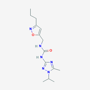 molecular formula C14H22N6O2 B3948087 N-(1-isopropyl-5-methyl-1H-1,2,4-triazol-3-yl)-N'-[(3-propylisoxazol-5-yl)methyl]urea 