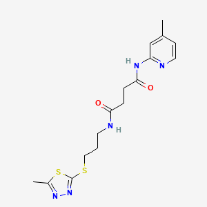 molecular formula C16H21N5O2S2 B3948163 N-(4-methylpyridin-2-yl)-N'-{3-[(5-methyl-1,3,4-thiadiazol-2-yl)thio]propyl}succinamide 