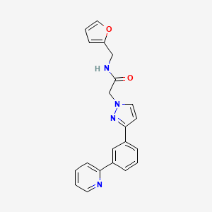 molecular formula C21H18N4O2 B3948264 N-(2-furylmethyl)-2-{3-[3-(2-pyridinyl)phenyl]-1H-pyrazol-1-yl}acetamide 