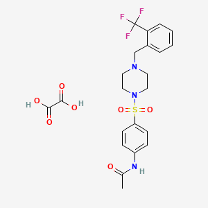 molecular formula C22H24F3N3O7S B3948334 oxalic acid;N-[4-[4-[[2-(trifluoromethyl)phenyl]methyl]piperazin-1-yl]sulfonylphenyl]acetamide 