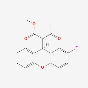 molecular formula C18H15FO4 B3948467 methyl 2-(2-fluoro-9H-xanthen-9-yl)-3-oxobutanoate 