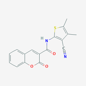 molecular formula C17H12N2O3S B394847 N-(3-cyano-4,5-dimethylthiophen-2-yl)-2-oxochromene-3-carboxamide 