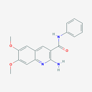 molecular formula C18H17N3O3 B394859 2-amino-6,7-dimethoxy-N-phenylquinoline-3-carboxamide 