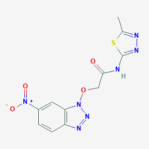 molecular formula C11H9N7O4S B394937 N-(5-METHYL-1,3,4-THIADIAZOL-2-YL)-2-[(6-NITRO-1H-1,2,3-BENZOTRIAZOL-1-YL)OXY]ACETAMIDE 