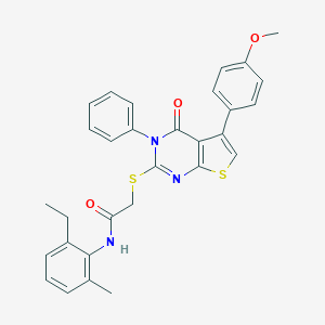 N-(2-ethyl-6-methylphenyl)-2-{[5-(4-methoxyphenyl)-4-oxo-3-phenyl-3,4-dihydrothieno[2,3-d]pyrimidin-2-yl]sulfanyl}acetamide