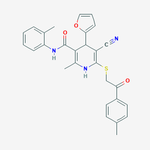 5-cyano-4-(2-furyl)-2-methyl-N-(2-methylphenyl)-6-{[2-(4-methylphenyl)-2-oxoethyl]sulfanyl}-1,4-dihydro-3-pyridinecarboxamide