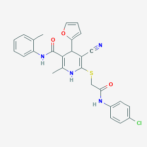 6-{[2-(4-chloroanilino)-2-oxoethyl]sulfanyl}-5-cyano-4-(2-furyl)-2-methyl-N~3~-(2-methylphenyl)-1,4-dihydro-3-pyridinecarboxamide