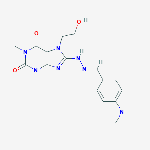 4-(dimethylamino)benzaldehyde [7-(2-hydroxyethyl)-1,3-dimethyl-2,6-dioxo-2,3,6,7-tetrahydro-1H-purin-8-yl]hydrazone