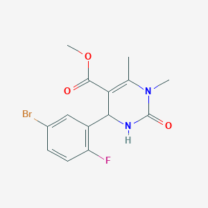 Methyl 4-(5-bromo-2-fluorophenyl)-1,6-dimethyl-2-oxo-1,2,3,4-tetrahydropyrimidine-5-carboxylate