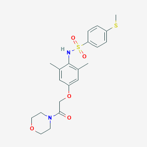 molecular formula C21H26N2O5S2 B394973 N-{2,6-DIMETHYL-4-[2-(MORPHOLIN-4-YL)-2-OXOETHOXY]PHENYL}-4-(METHYLSULFANYL)BENZENE-1-SULFONAMIDE 
