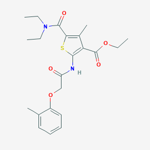 Ethyl 5-(diethylcarbamoyl)-4-methyl-2-{[(2-methylphenoxy)acetyl]amino}thiophene-3-carboxylate