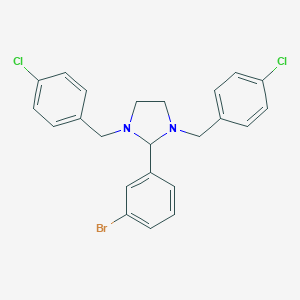 molecular formula C23H21BrCl2N2 B395038 2-(3-Bromophenyl)-1,3-bis(4-chlorobenzyl)imidazolidine 