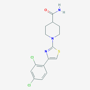 molecular formula C15H15Cl2N3OS B395039 1-[4-(2,4-Dichlorophenyl)-1,3-thiazol-2-yl]piperidine-4-carboxamide 
