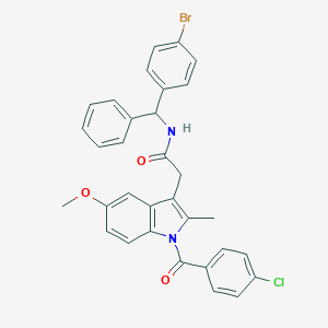 molecular formula C32H26BrClN2O3 B395049 N-[(4-bromophenyl)(phenyl)methyl]-2-[1-(4-chlorobenzoyl)-5-methoxy-2-methyl-1H-indol-3-yl]acetamide 