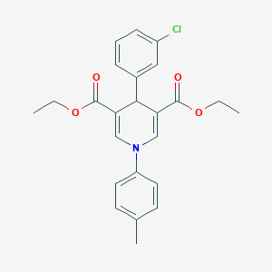 molecular formula C24H24ClNO4 B395050 Diethyl 4-(3-chlorophenyl)-1-(4-methylphenyl)-1,4-dihydropyridine-3,5-dicarboxylate 