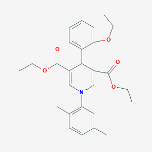 molecular formula C27H31NO5 B395054 Diethyl 1-(2,5-dimethylphenyl)-4-(2-ethoxyphenyl)-1,4-dihydropyridine-3,5-dicarboxylate 