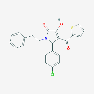 5-(4-chlorophenyl)-3-hydroxy-1-phenethyl-4-(2-thienylcarbonyl)-1,5-dihydro-2H-pyrrol-2-one