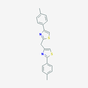 molecular formula C21H18N2S2 B395056 4-(4-Methylphenyl)-2-{[2-(4-methylphenyl)-1,3-thiazol-4-yl]methyl}-1,3-thiazole 