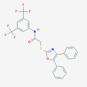 N-[3,5-bis(trifluoromethyl)phenyl]-2-[(4,5-diphenyl-1,3-oxazol-2-yl)sulfanyl]acetamide