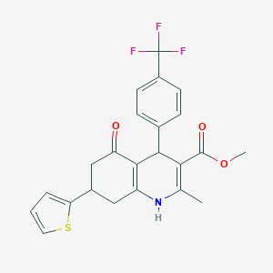 molecular formula C23H20F3NO3S B395059 Methyl 2-methyl-5-oxo-7-(2-thienyl)-4-[4-(trifluoromethyl)phenyl]-1,4,5,6,7,8-hexahydro-3-quinolinecarboxylate 