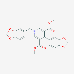 molecular formula C24H21NO8 B395062 Dimethyl 4-(1,3-benzodioxol-5-yl)-1-(1,3-benzodioxol-5-ylmethyl)-1,4-dihydropyridine-3,5-dicarboxylate 