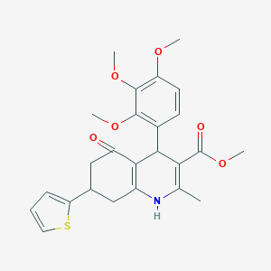 molecular formula C25H27NO6S B395064 Methyl 2-methyl-5-oxo-7-(thiophen-2-yl)-4-(2,3,4-trimethoxyphenyl)-1,4,5,6,7,8-hexahydroquinoline-3-carboxylate 