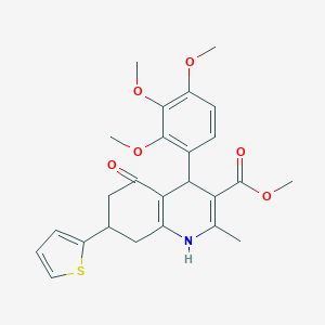Methyl 2-methyl-5-oxo-7-(2-thienyl)-4-(2,3,4-trimethoxyphenyl)-1,4,5,6,7,8-hexahydro-3-quinolinecarboxylate