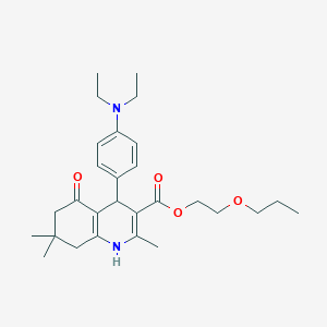 molecular formula C28H40N2O4 B395068 2-Propoxyethyl 4-[4-(diethylamino)phenyl]-2,7,7-trimethyl-5-oxo-1,4,5,6,7,8-hexahydroquinoline-3-carboxylate 