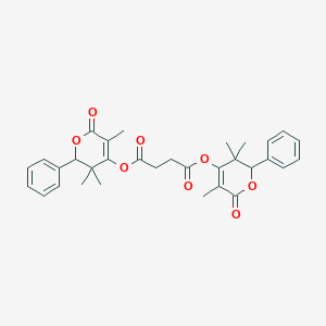 molecular formula C32H34O8 B395101 bis(3,3,5-trimethyl-6-oxo-2-phenyl-2H-pyran-4-yl) butanedioate CAS No. 371210-71-8