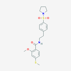 molecular formula C21H26N2O4S2 B395112 2-methoxy-4-(methylsulfanyl)-N-{2-[4-(1-pyrrolidinylsulfonyl)phenyl]ethyl}benzamide 