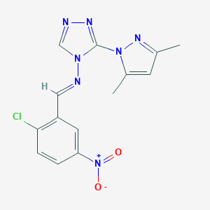 4-({2-chloro-5-nitrobenzylidene}amino)-3-(3,5-dimethyl-1H-pyrazol-1-yl)-4H-1,2,4-triazole