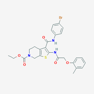 molecular formula C26H26BrN3O5S B395118 ethyl 3-[(4-bromoanilino)carbonyl]-2-{[(2-methylphenoxy)acetyl]amino}-4,7-dihydrothieno[2,3-c]pyridine-6(5H)-carboxylate 