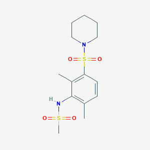molecular formula C14H22N2O4S2 B395119 N-[2,6-dimethyl-3-(1-piperidinylsulfonyl)phenyl]methanesulfonamide 