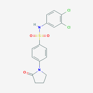 molecular formula C16H14Cl2N2O3S B395120 N-(3,4-DICHLOROPHENYL)-4-(2-OXOPYRROLIDIN-1-YL)BENZENE-1-SULFONAMIDE 