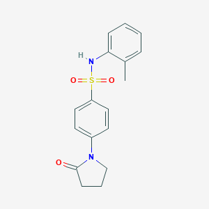 molecular formula C17H18N2O3S B395124 N-(2-Methylphenyl)-4-(2-oxo-1-pyrrolidinyl)benzenesulfonamide 
