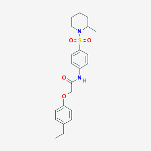 molecular formula C22H28N2O4S B395126 2-(4-ethylphenoxy)-N~1~-{4-[(2-methylpiperidino)sulfonyl]phenyl}acetamide 