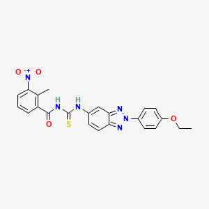 molecular formula C23H20N6O4S B3951642 N-{[2-(4-ethoxyphenyl)-2H-benzotriazol-5-yl]carbamothioyl}-2-methyl-3-nitrobenzamide 