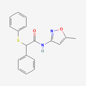 molecular formula C18H16N2O2S B3951644 N-(5-methyl-1,2-oxazol-3-yl)-2-phenyl-2-(phenylsulfanyl)acetamide 
