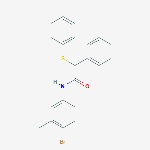 molecular formula C21H18BrNOS B3951652 N-(4-bromo-3-methylphenyl)-2-phenyl-2-(phenylsulfanyl)acetamide 