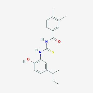 molecular formula C20H24N2O2S B3951680 N-{[5-(butan-2-yl)-2-hydroxyphenyl]carbamothioyl}-3,4-dimethylbenzamide 