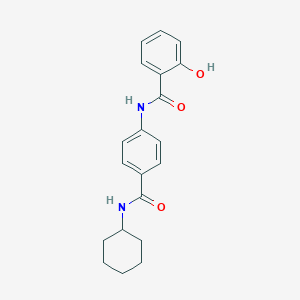 molecular formula C20H22N2O3 B395172 N-[4-(cyclohexylcarbamoyl)phenyl]-2-hydroxybenzamide 