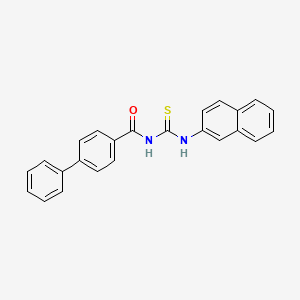 molecular formula C24H18N2OS B3951760 N-(naphthalen-2-ylcarbamothioyl)biphenyl-4-carboxamide 