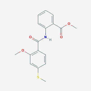 molecular formula C17H17NO4S B3951792 Methyl 2-[2-methoxy-4-(methylsulfanyl)benzamido]benzoate 