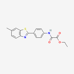 molecular formula C18H16N2O3S B3951842 ETHYL {[4-(6-METHYL-1,3-BENZOTHIAZOL-2-YL)PHENYL]CARBAMOYL}FORMATE 
