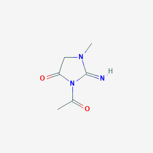 molecular formula C6H9N3O2 B039519 3-Acetyl-2-imino-1-methylimidazolidin-4-one CAS No. 112538-45-1